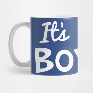 It's a Boy! Baby Announcement (white text) T-shirt Mug